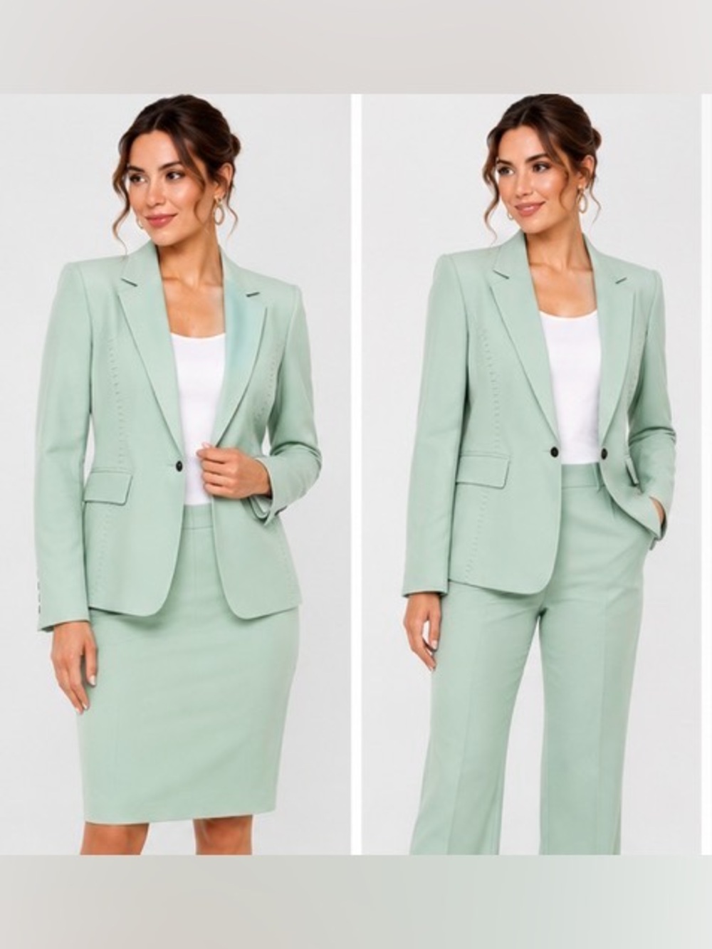 Tailored Mint Green Women's Blazer - Classic Single-Button Jacket